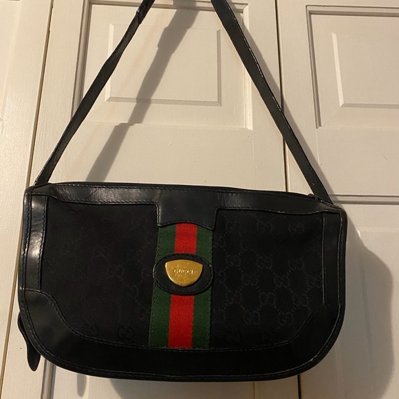 GUCCI BLACK,SHERRY WEB LINE BAG - Picture 1 of 16